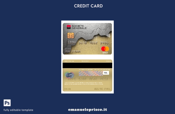 modello di carta mastercard bancaria stile verificato Francia Société Générale